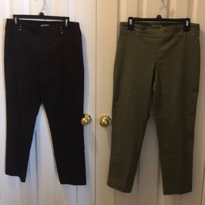 JM Collection Green pants w/free brown pair. PL